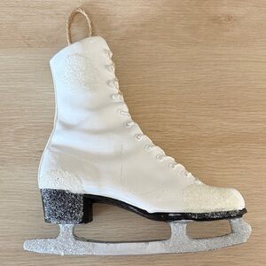 Vintage White Ice Skating Boot decor